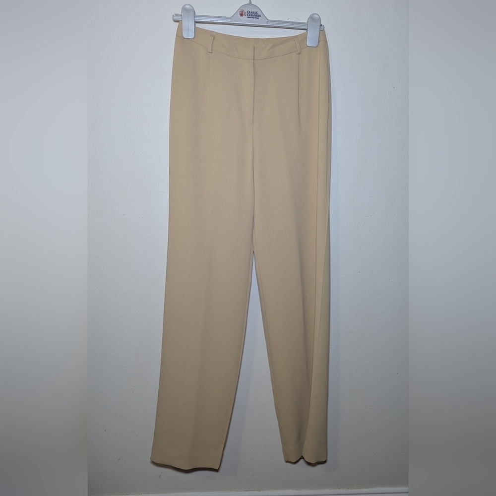 Yansi Fugel Classic Beige Women's Trousers Straight Leg High Rise Size 4